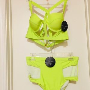 SOLD: Andrea Iyamah Neon High-Waist Bikini Size L